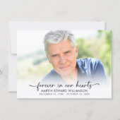 Modern Funeral Memorial 3 Photos Thank You サンキューカード (裏面)