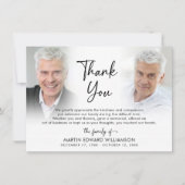 Modern Funeral Memorial 3 Photos Thank You サンキューカード (正面)