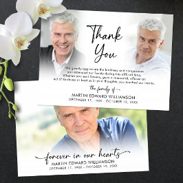 Modern Funeral Memorial 3 Photos Thank You サンキューカード