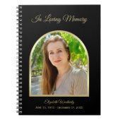Modern Funeral Memorial Black Guest Book  ノートブック (正面)