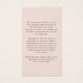 Modern Funeral Memorial Photo Prayer Card (裏面)