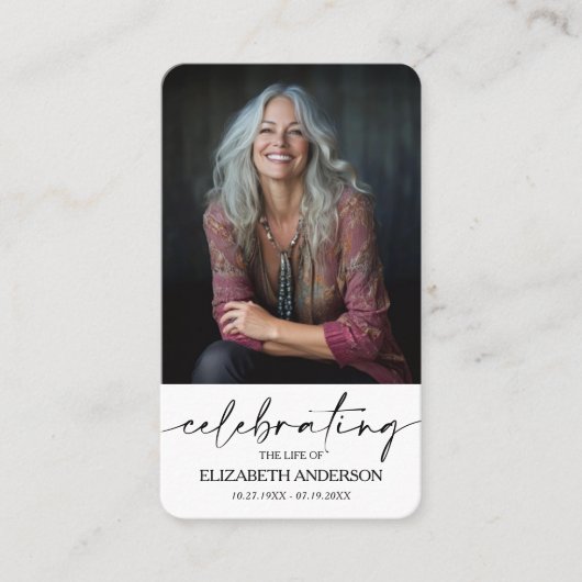 Modern Funeral Memorial Prayer Photo Card 名刺 (正面)