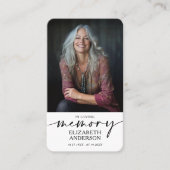 Modern Funeral Memorial Prayer Photo Card 名刺 (正面)