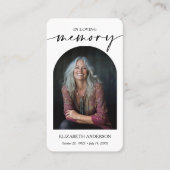 Modern Funeral Memorial Prayer Photo Card 名刺 (正面)