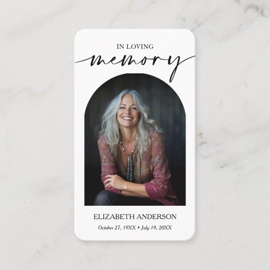 Modern Funeral Memorial Prayer Photo Card 名刺 (正面)