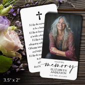 Modern Funeral Memorial Prayer Photo Card 名刺