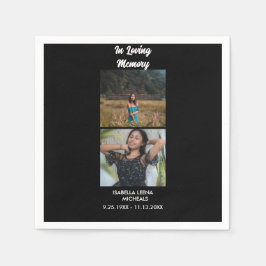 Modern Funeral Personalized 2 Photo Memoria スタンダードカクテルナプキン