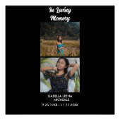 Modern Funeral Personalized 2 Photo Memorial ポスター (正面)
