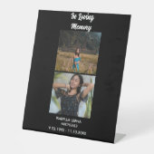 Modern Funeral Personalized 2 Photo Memorial 台座サイン (正面)