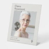 Modern Funeral Photo Cross Pedestal Sign 台座サイン (正面)