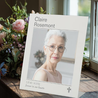 Modern Funeral Photo Cross Pedestal Sign 台座サイン