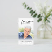 Modern Funeral Photo Forever Cross Prayer Card 名刺 (スタンド正面)