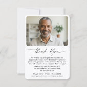 Modern Funeral Photo Script Thank You サンキューカード (正面)