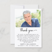 Modern Funeral Photo Script Thank You サンキューカード (正面)