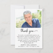 Modern Funeral Photo Script Thank You サンキューカード (正面)