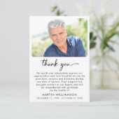 Modern Funeral Photo Script Thank You サンキューカード (スタンド正面)
