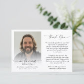 Modern Funeral Photo Thank You In Loving Memory サンキューカード (スタンド正面)