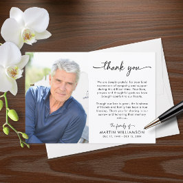 Modern Funeral Photo Thank You Sympathy サンキューカード