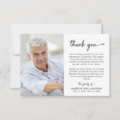 Modern Funeral Script Thank You 2 Photos サンキューカード (正面)