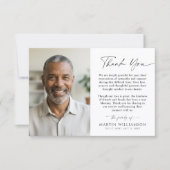 Modern Funeral Script Thank You 2 Photos サンキューカード (正面)