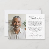 Modern Funeral Script Thank You 2 Photos サンキューカード (正面)
