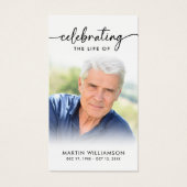 Modern Funeral Sympathy Photo Cross Prayer Card (正面)