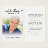 Modern Funeral Sympathy Photo Prayer Card (正面&裏面)