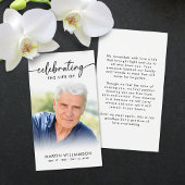 Modern Funeral Sympathy Photo Prayer Card