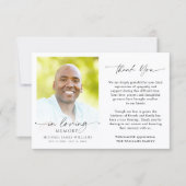 Modern Funeral Thank You In Loving Memory Photo サンキューカード (正面)