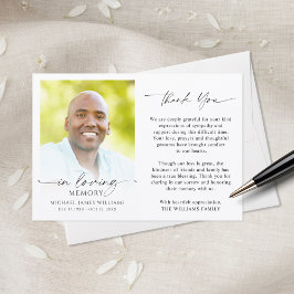 Modern Funeral Thank You In Loving Memory Photo サンキューカード