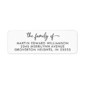 Modern Funeral The Family of Name Return Address ラベル (正面)
