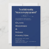 Modern Funny Black White Wedding Invitation 招待状 (正面)