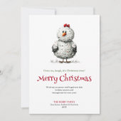 Modern Funny Chickens Holiday Greeting Card シーズンカード (正面)