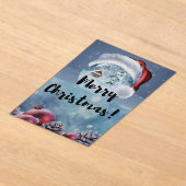 Modern funny cute Christmas reindeer      アクリル招待状 (レイダウン)