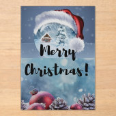 Modern funny cute Christmas reindeer      アクリル招待状 (正面)