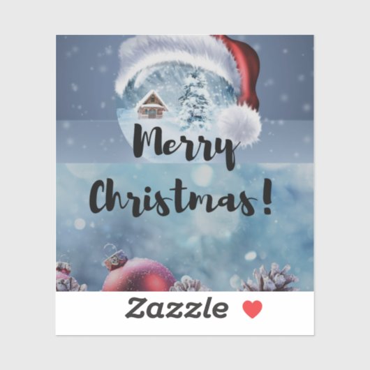 Modern funny cute Christmas reindeer      シール (シート)