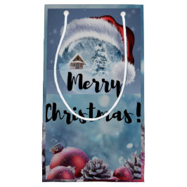 Modern funny cute Christmas reindeer      スモールペーパーバッグ