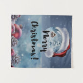 Modern funny cute Christmas reindeer      タペストリー (正面(横))