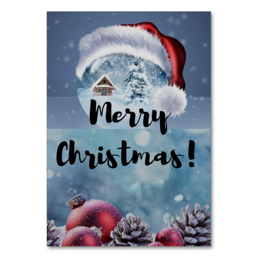 Modern funny cute Christmas reindeer      テーブルナンバー (正面)