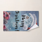 Modern funny cute Christmas reindeer      ハンドタオル (ハンドタオル)