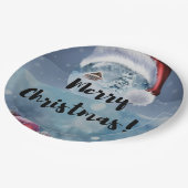 Modern funny cute Christmas reindeer      ペーパープレート (アングル)