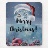 Modern funny cute Christmas reindeer      マウスパッド (正面)