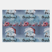 Modern funny cute Christmas reindeer      ラッピングペーパーシート (正面3)