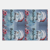 Modern funny cute Christmas reindeer      ラッピングペーパーシート (正面)