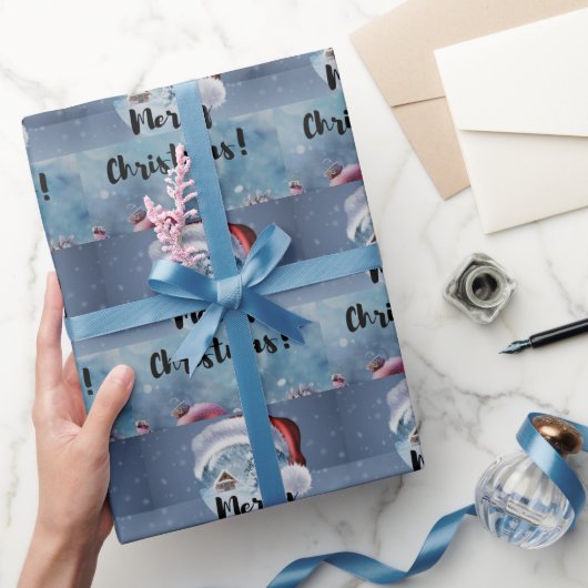 Modern funny cute Christmas reindeer      ラッピングペーパー (ギフト)