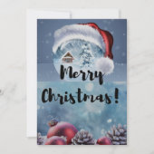 Modern funny cute Christmas reindeer 招待状 (正面)