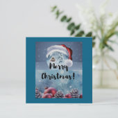 Modern funny cute Christmas reindeer      招待状 (スタンド正面)