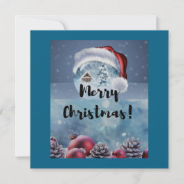 Modern funny cute Christmas reindeer      招待状