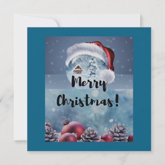 Modern funny cute Christmas reindeer      招待状 (正面)