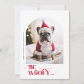Modern Funny Dog Pet Arch Photo Christmas シーズンカード (正面)